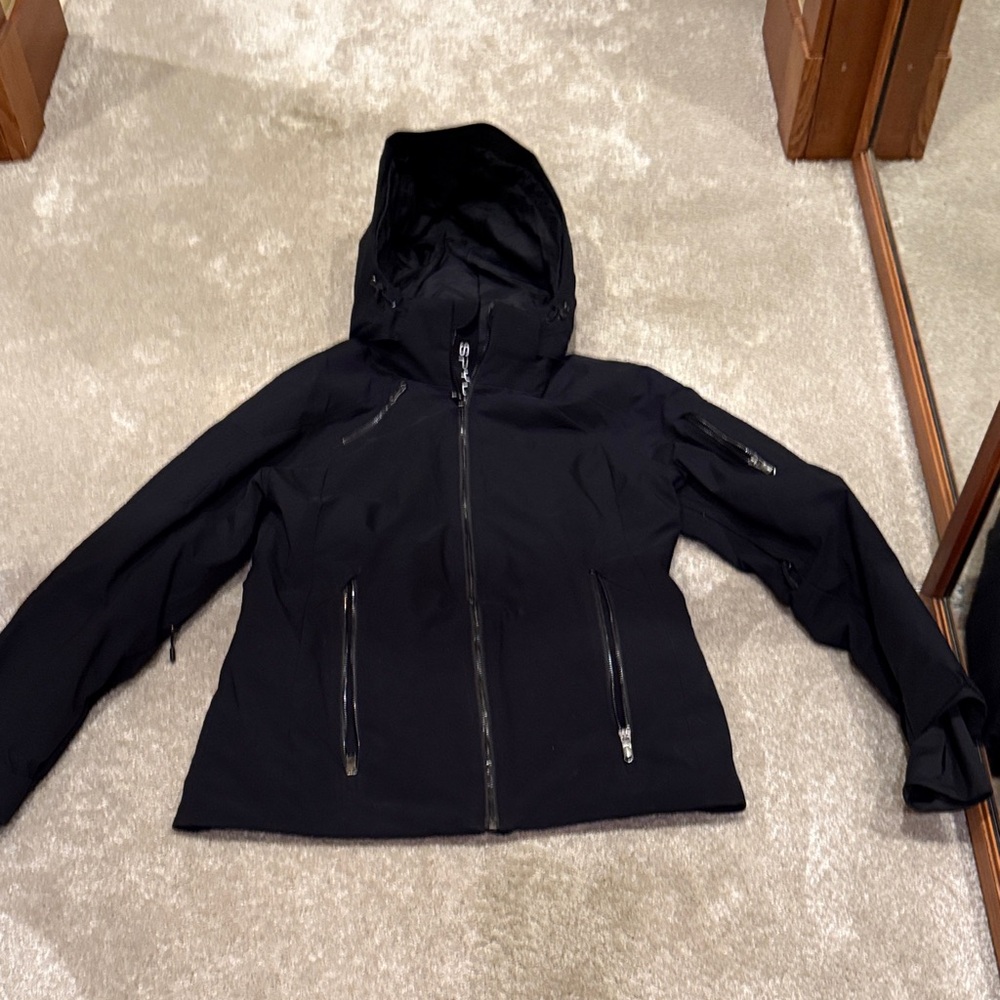 Women's Black Spyder ski coat. Size 12.
